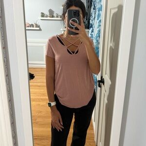 Pink cross top / T shirt